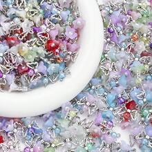 10/20pcs Assorted Colorful Flower Angel Wing Pendant Charms, Suitable For DIY Bracelets, Necklaces, Bags, Keychains, Jewelry Accessories - Multicolor - View 5