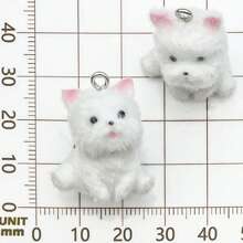 Set de 2/5 piezas de encantos de estatuilla de perro de oso de peluche de resina bonita con colgante de animal 3D de resina para hacer manualidades con llaveros, pulseras, collares y aretes