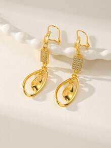 Nuevos pendientes con colgante de gota de agua hueco, chapado en oro de 24k, adecuado para uso diario y de fiesta