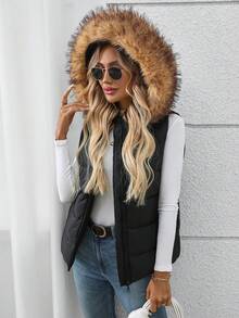 Veste sans manches pour femmes, vêtement élégant et pour l'automne/l'hiver - Noir - Voir 7