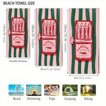 1 pièce Serviette de plage à séchage rapide en forme de sardine - Douce, absorbante, légère, avec un design amusant de boîte de conserve de sardine. Parfaite pour la natation, le surf, le camping et les accessoires de voyage. - Rose bonbon - Voir 4