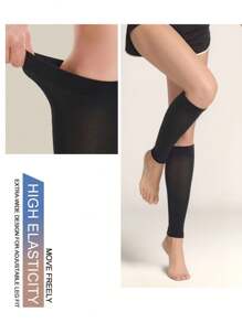 Comfortable Calf Compression Sleeve 15-20mmHg For Sports, Nurses, Travel And Flight, Footless Compression Socks For Unisex