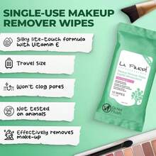LA Fresh Makeup Remover Wipes With Vitamin E - For Face, Eyes, Lips - Face Wipes Travel Essentials Pack, Of 3 10-Count Pouches (30-Count) - 10 Count (Pack Of 3) - View 2