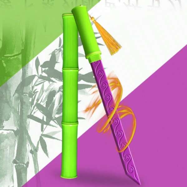2025 New Model Plastic Bamboo Knife, Model Bamboo Knives, Chinese Style Toy Radish Color Soft Rubber Toy Knife, Gift For Swordsman, Couples, Colleagues, Friends, Elders, Reward Points Gifts, Business Gifts, Advertising Gifts