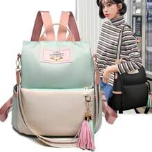 Bolsa mochila feminina da moda de Poliéster à prova d'água - Bege - Visão 11