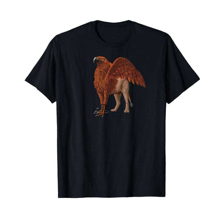 Gryphon Greek Mythology Griffin Lion Eagle Fantasy T-Shirt+ BL Father's Day Gifts - Black - View 1