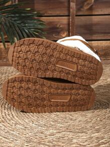 Women Outdoor Snowboots, Fashion Ankle Boots, Autumn/Winter Boots, Warm Snow Boots, Cute Solid Color Waterproof Platform Slip-On Snow Boots, Women Fashion Warm Slippers