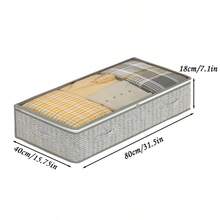 Breathable Under Bed Storage Bag With 4 Reinforced Handles And Sturdy Sidewalls, 1-Piece Under Bed Clothing Blanket Storage Bag With 2 Strong Zippers, Gray Arrow - Multicolor - View 10