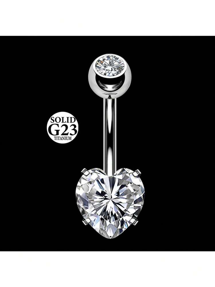 AVYRING Thanh xỏ rốn bằng titan màu bạc 8mm 10mm 12mm 14mm 16mm Thanh xỏ rốn hình trái tim G23 Khuyên xỏ rốn bằng titan màu hồng Bananabells Khuyên xỏ rốn có ren trong Trang sức cơ thể rốn 1 chiếc - Nhiều màu - Xem 14