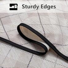 MYSKY HOME Faux Linen Table Cloth Nappe Table Rectangulaire 60x84 Inch, Boho Tablecloth Dustproof Table Cover Kitchen Party Holiday Wedding Banquet, Beige With Beige Tassels