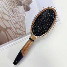 1PC Professional Wood Pattern Massage Comb, Anti-Static Air Cushion Hair Brush, Stainless Steel Bristle Hair Brush, Wide-Tooth, Multi-Functional For Smooth Styling, Detangling, All Hair Types, Ideal Gift, Hairdressing Fine Toothed Plastic Hairbrush