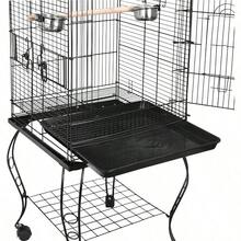 Jaula de aves de 63,5 pulgadas mediana con tapa abierta, jaula para periquito, loro, cacatúa y conure de mejillas verdes con soporte desmontable y ruedas giratorias - 1 - Ver 7