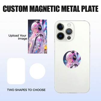 1Pc Custom Magnetic Metal Plate,Phone Magnet Car Metal Mount Plate With Adhesive Universal Replacement Sticker Compatible With Magnetic Mounts