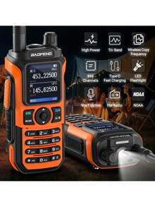 Walkie Talkie, Portable Multi Band Walkie Talkie, Handheld Wireless Copy Frequency Intercom, Type-C Rechargeable Walkie Talkie, Two Way Radio, High Power And Large Capacity