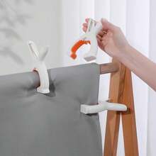 1pc White & Orange Sunshield Clothespin, Home Laundry Drying Clip For Bedding, Duvet Cover - White Orange - View 4