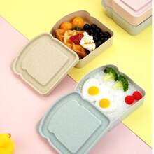 Bento Box, Sandwich Container, Lunch Box Plastic Toast Shaped Food Storage Sandwich Box With Lid, Reusable, Microwave Back To School Season And Dishwasher Friendly, Suitable For Family Or Adults, Kitchen Supplies