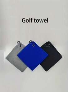 [Perfect Golf Club Cleaning Towel] 1pc Premium Waffle Pattern Golf Towel With Hook - Perfect For Cleaning Golf Clubs And Keeping Them In Top Condition