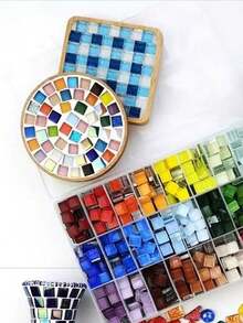 600 片彩色水晶玻璃马赛克，适合儿童 DIY 工艺品、创意艺术绘画用品 - 彩色 - 查看 6