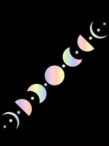 1 Pc Moon Phases Car Sticker, Lunar Chiaroscuro Mystical Witch Vinyl Banner Decal For Car Back Windshield, Water Bottle, Laptop - Easy To Apply