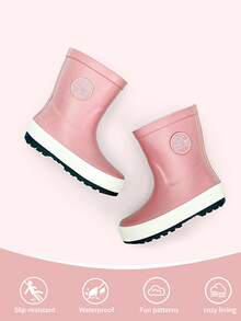 Kid's Comfy Explorer Rain Boots - Waterproof, Non-Slip, Warm,Durable, And Breathable Shoes For Boys' And Girls' Outdoor Adventures, Perfect For Rainy Days, Hiking, And Camping - Pink - View 4