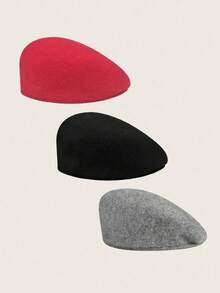 Versatile Kangaroo Beret Hat, Unisex Vintage English Style Painter Cap For Autumn/Winter, Casual Embroidery Newsboy Cap, Perfect Christmas, Thanksgiving, Halloween, New Year Holiday Gift