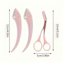 1/2/4 pièces Rasoir à sourcils en acier inoxydable, kit de mise en forme des sourcils avec peigne, facile à utiliser pour les débutants, convient aux femmes