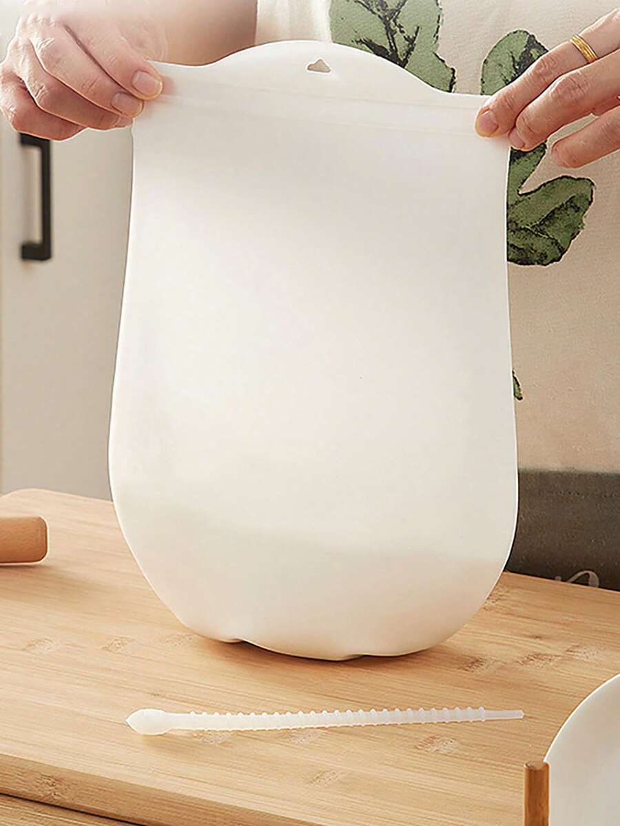 1pc Silicone Kneading Bag, Household Kitchen Non-Stick Dough Mixer - Dough Kneading Bag-white - View 1