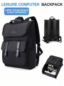 Men's Business Computer Backpack Carry On Backpack Travel Backpacks Flight Approved Large Capacity Nylon Fabric Waterproof Hiking Backpack Outdoor Computer Backpack For Travel Camping Hiking For Men And Women Gift For Daughter Friend Travel Accessories Unisex Business Functional Backpack Computer Bag Luggage Strap Design For Back To School For College Business Outdoor