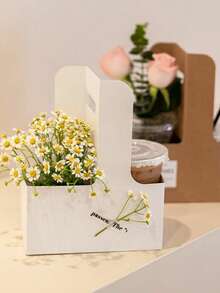 5件/10件/25件咖啡提花盒(白色、棕色、粉色、绿色)、活动派对盒、牛皮纸花篮、奶茶包、外卖盒、甜品蛋糕花束盒、花卉配件,适用于聚会、母亲节礼物、生日派对、公司团队建设、朋友礼物、随身携带的会议礼物、办公室、户外。 - 彩色 - 查看 30