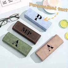 Customized Leather Eyeglass Case - Groomsmen Gift, Travel Leather Accessory, Unisex Sunglasses Case, Coworker Gift, Leather Eyeglasses Pouch, Mother's Day Gift, Dad & Mom Gift, Customized Classic Vegan Leather Eyeglass Case - Modern & Vintage Eyeglasses, Personalized Gift For Anniversary, Birthday, Christmas
