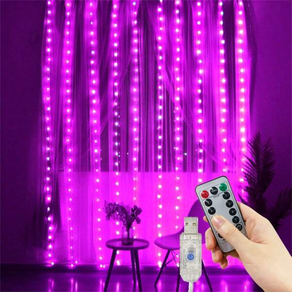 1 Set Holiday Decoration Lights With Remote Control, USB Powered, Simple Operation, Hanging Atmosphere Lights For Bedroom, Living Room, 8 Flashing Modes, Suitable For Christmas, Halloween, Valentine's Day, New Year, Wedding, Birthday Party