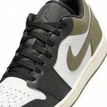 Nike Air Jordan 1 Low - Black/Medium Olive/White - View 3