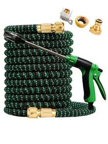 Neues dreifach erweiterbarer Gartenschlauch-Set mit langem Stiel-Schaumsprühgerät, 7,6m-30,5m erweiterbarer Gartenschlauch-Set