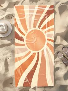 1 Stück sonnige Mikrofaser-Strandtuch, ohne Sand, leicht, überdimensioniert, schnelltrocknend für Erwachsene zum Schwimmen, Schwimmbad, Camping, Yoga, Reiseaccessoires, Urlaubssachen, Strandutensilien