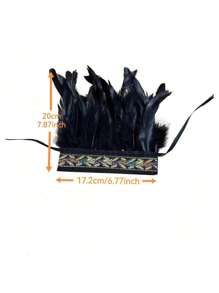 1 paire de brassards avec garniture de plumes dans un style gothique, accessoire de costume pour les fêtes de mascarade et les représentations