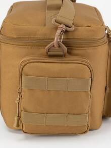 13L Men's Tactical Lunch Bag Heavy Duty Durable Lunch Box Insulated Cooler Adult Meal Insulated Bag For Office, Picnic Camping, Outdoor Activities Strap MOLLE Webbing - Khaki - View 7