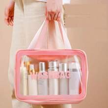 Makeup Bag Cosmetics Toiletry Bag Travel Suitcase Divider - 淺粉色 - 查看 3