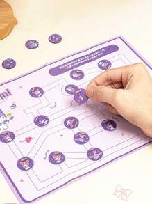 Sanrio 1Set Sanrio Kuromi My Melody Stamp Stickers Set Include Pattern Seal*1 Map*1 Stickers*50Pcs Cute Cartoon Design Waterproof Sticker Kawaii For Notebook Laptop Suitcase Hello Kitty Cat Gifts
