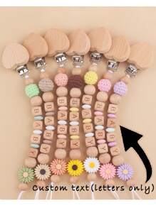 1 pieza Cadena antiperidida DIY, Cadena antiperidida específica para viajes DIY, Clip de cadena antiperidida DIY, Clip de cadena antiperidida DIY de color aleatorio, Clip de cadena antiperidida DIY con cuentas de silicona y anillo de madera, Clip de cadena antiperidida DIY duradero - Regalo para amigos/Regalo de consuelo/Regalo de cadena de madera/Regalo de fiesta/Regalo de cumpleaños/Regalo de Año Nuevo, Fiesta del primer diente, Clip de cadena antiperidida DIY personalizado