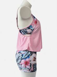 New Hot Selling European And American Fashion Two Pieces Swimsuit Set For Women, Solid Color Printed Hot Spring Comfortable Swimsuit For Women