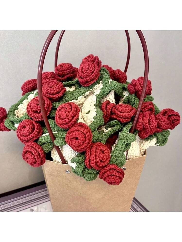 1個 バラの花束ショール完成品、オフィスでの仮眠や友人への贈り物に