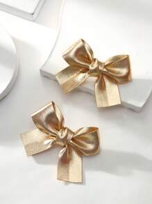 1 Paar Mädchen goldener Glitzer Haarspange mit Schleife, Stoff Schleife Haarspange, goldene Haarbögen für Mädchen, goldglänzende Haarspangen, funkelnde niedliche Haarspangen mit kurzem Schweif, Kinder Baby Haraccessoires, perfekt für Alltag oder Partys