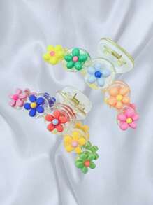 1pc/2pcs Fashionable Candy-Colored Dopamine Flower Y2K Sweet Hair Claw, Suitable For Daily Wear And Outfit Matching Claw Clips Hair Clips Hair Jaw Clip Hair Clamps Hair Clutch Hair Catcher Clip