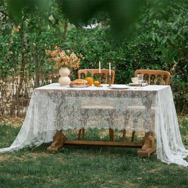 Lace Tablecloth French Lace Table Runner White And Black Floral Lace Edging Tablecloth Romantic Table Runner Wedding Decoration