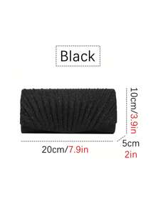 1pc Horizontal Square Hard Material Stylish Evening Bag With Crinkled Trim Open Pocket Evening Bag Everyday Wear Women's Bag Chain Shoulder Bag Clutch Bag Suitable For Going Out For Party And Commuting