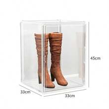 High-End Transparent Shoe Box For Home Entrance, Dust-Proof Tall Boot Storage Box, Acrylic Shoe Cabinet Display Case - Clear - View 8