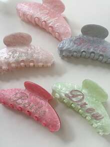 Custom Large Hair Claw Clips For Women Personalized Name Acetate Hair Clips For Thick Thin Hair Bridesmaid Gifts, Wedding & Valentine's Day Hair Accessories For Girls, School Supplies, Back To School, School Gift, For Office, For School, For Colleague, For Dorm Rooms, For Teacher, For Boys And Girls, For Teenagers, Junior High School Students, Middle School Students