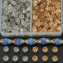300pcs/Box Random Color Mixing + Random Color Mixing/Golden+Silvery/Golden+White K/KC Golden+Silvery/KC Golden+White K/White K+Silvery Little Cup Shaped Beads Caps For DIY Jewelry Making, Accessories & Parts