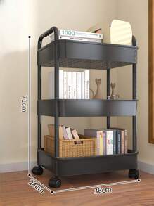 1pc 2-Tier Rolling Storage Cart - PP Material, Multipurpose For Office, Kitchen, Bathroom And Bedroom Organization Outdoor Decor