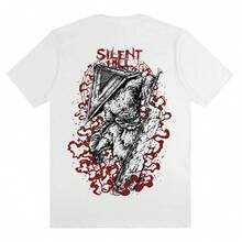 Silent Hill T-Shirt Game Video Game Terror Fear Suspense Investigation Geek Unisex Male Female 100% Cotton Top Premium Streetwear Launch Immediate Shipping Various Colors!! Plus Size - 白色 - 查看 2
